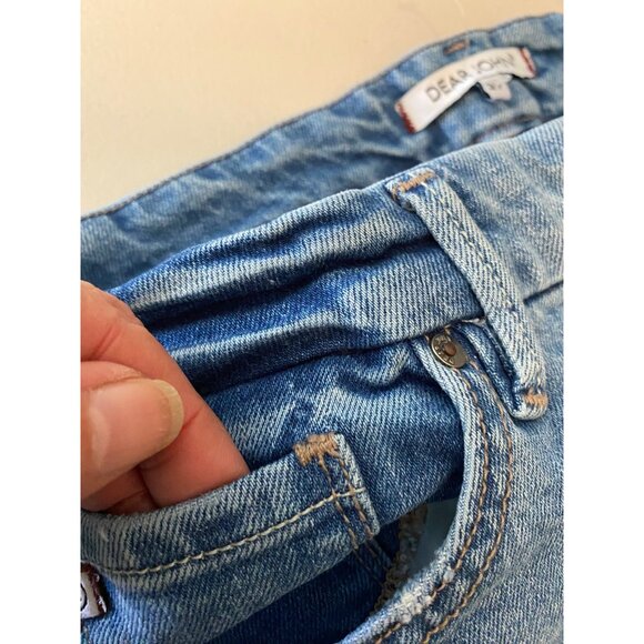 Dear John Patchwork Skinny Jeans Blue Denim Cotton/Spandex Blend Size 27 - Picture 6 of 11